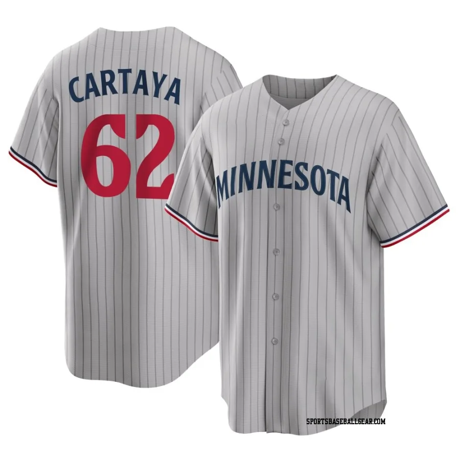 Diego Cartaya Men's Minnesota Twins Gray Replica Road Jersey