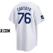 Diego Cartaya Youth Los Angeles Dodgers White Replica 2024 World Tour Seoul Series Home Jersey