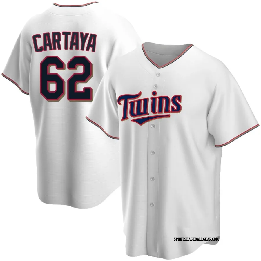 Diego Cartaya Youth Minnesota Twins White Replica Home Jersey