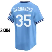 Diego Hernandez Men's Kansas City Royals Light Blue Limited Throwback Cooperstown Collection Jersey