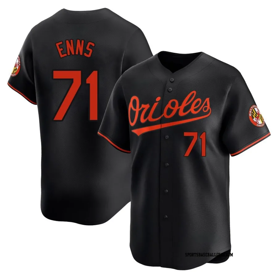 Dietrich Enns Men's Baltimore Orioles Black Limited Alternate Jersey