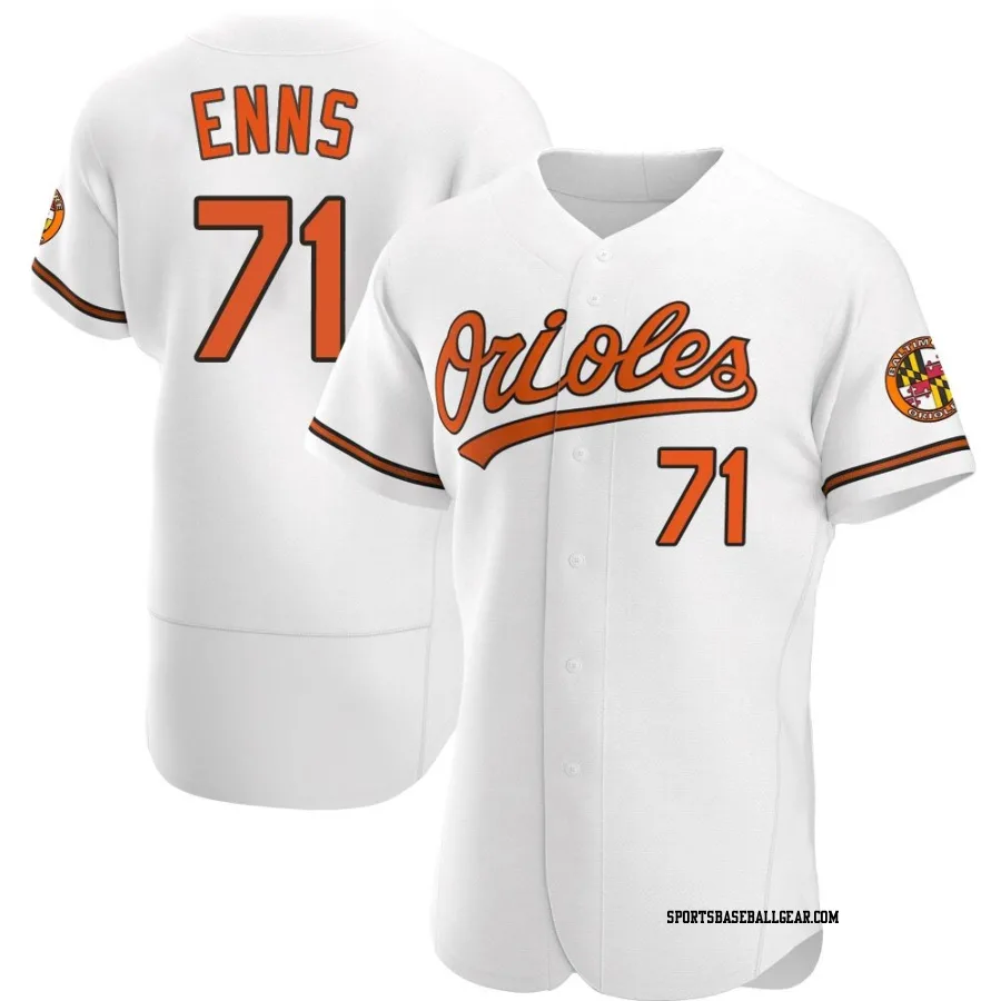 Dietrich Enns Men's Baltimore Orioles White Authentic Home Jersey