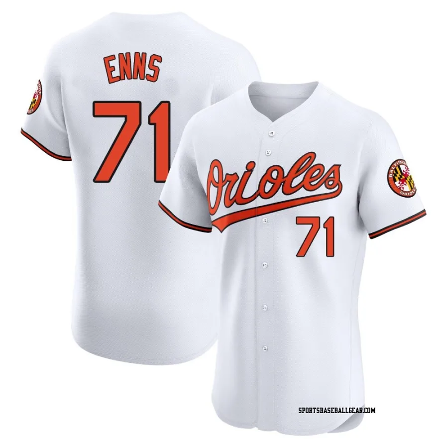 Dietrich Enns Men's Baltimore Orioles White Elite Home Jersey
