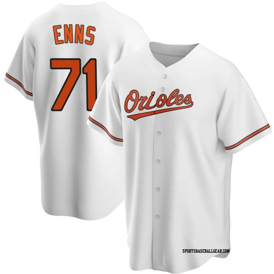 Dietrich Enns Men's Baltimore Orioles White Replica Home Jersey