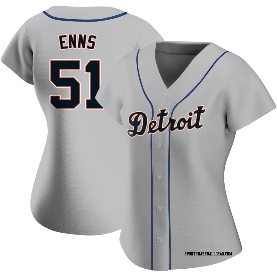 Dietrich Enns Women's Detroit Tigers Gray Authentic Road Jersey