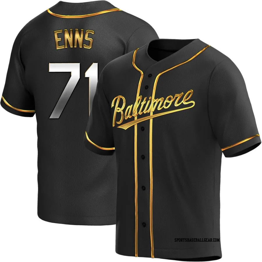Dietrich Enns Youth Baltimore Orioles Black Golden Replica Alternate Jersey