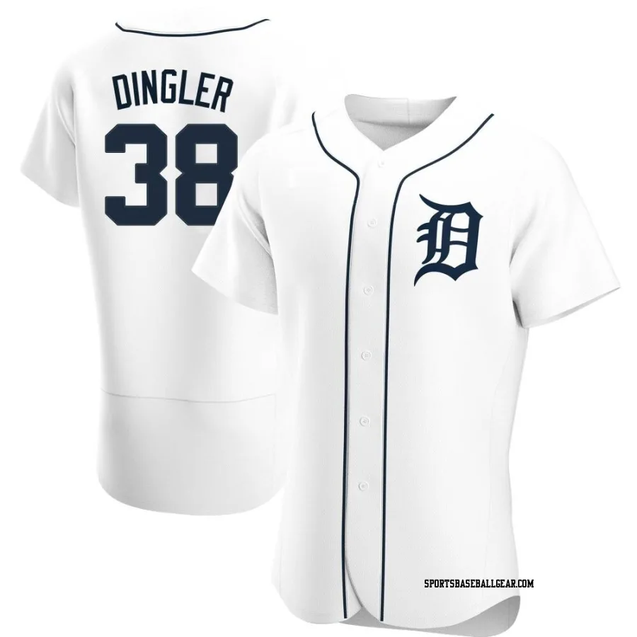 Dillon Dingler Men's Detroit Tigers White Authentic Home Jersey