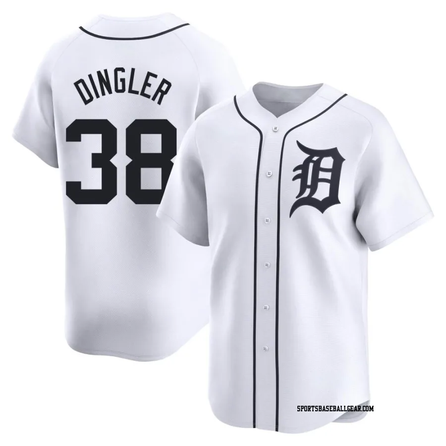 Dillon Dingler Men's Detroit Tigers White Limited Home Jersey