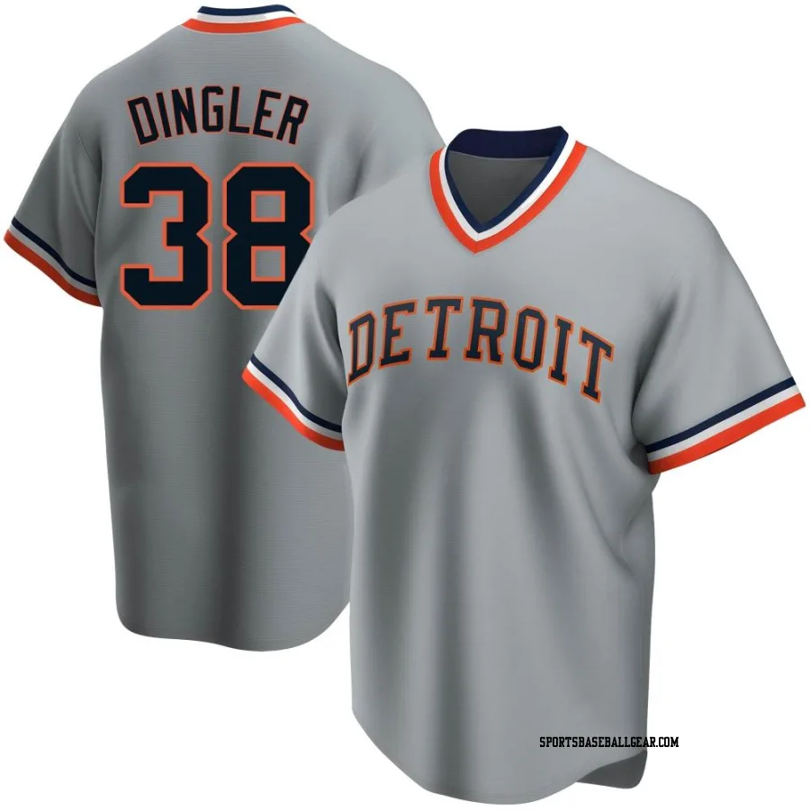 Dillon Dingler Youth Detroit Tigers Gray Replica Road Cooperstown Collection Jersey