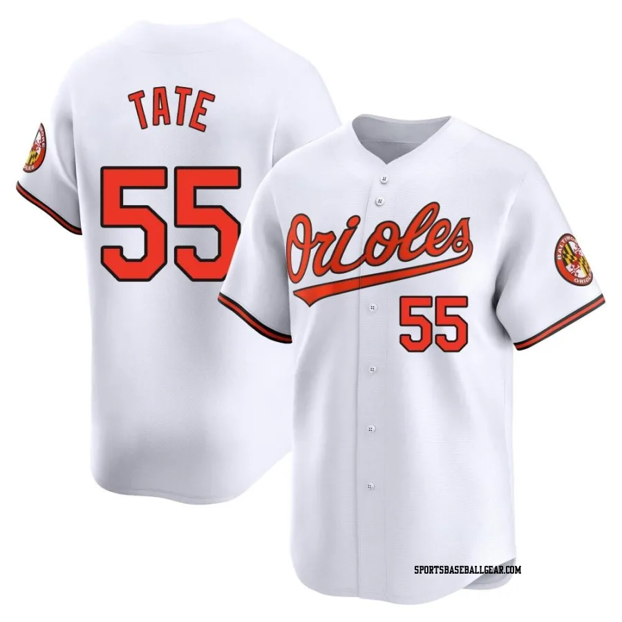 Dillon Tate Men's Baltimore Orioles White Limited Home Jersey