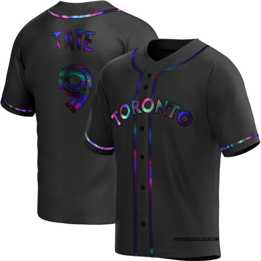 Dillon Tate Men's Toronto Blue Jays Black Holographic Replica Alternate Jersey