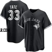 Dillon Tate Men's Toronto Blue Jays Black/White Replica Jersey