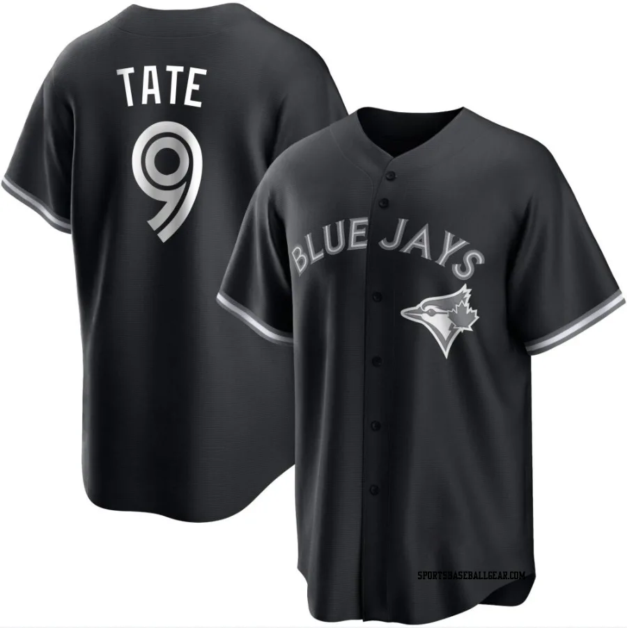 Dillon Tate Men's Toronto Blue Jays Black/White Replica Jersey