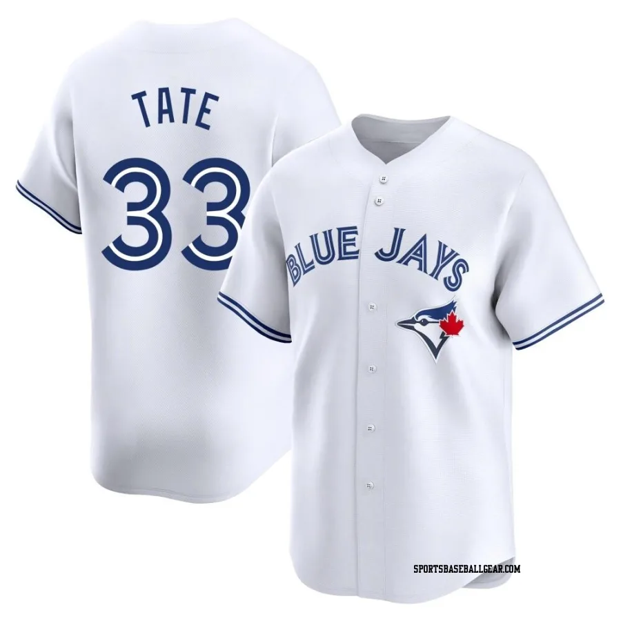 Dillon Tate Men's Toronto Blue Jays White Limited Home Jersey