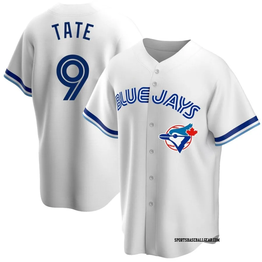 Dillon Tate Men's Toronto Blue Jays White Replica Home Cooperstown Collection Jersey