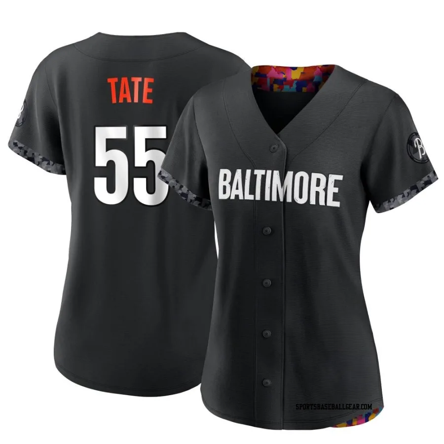 Dillon Tate Women's Baltimore Orioles Black Authentic 2023 City Connect Jersey