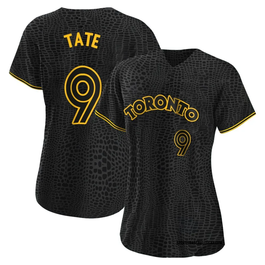 Dillon Tate Women's Toronto Blue Jays Black Authentic Snake Skin City Jersey