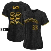 Dillon Tate Women's Toronto Blue Jays Black Replica Snake Skin City Jersey