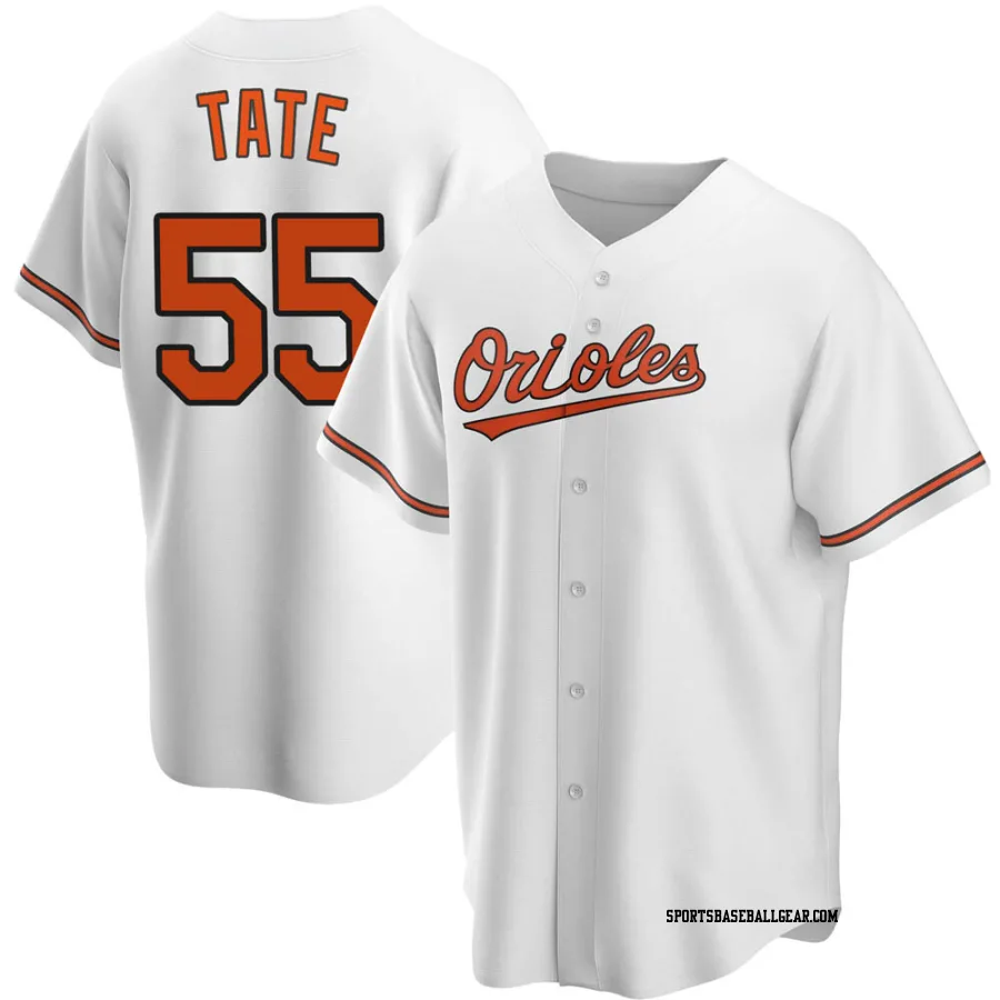 Dillon Tate Youth Baltimore Orioles White Replica Home Jersey