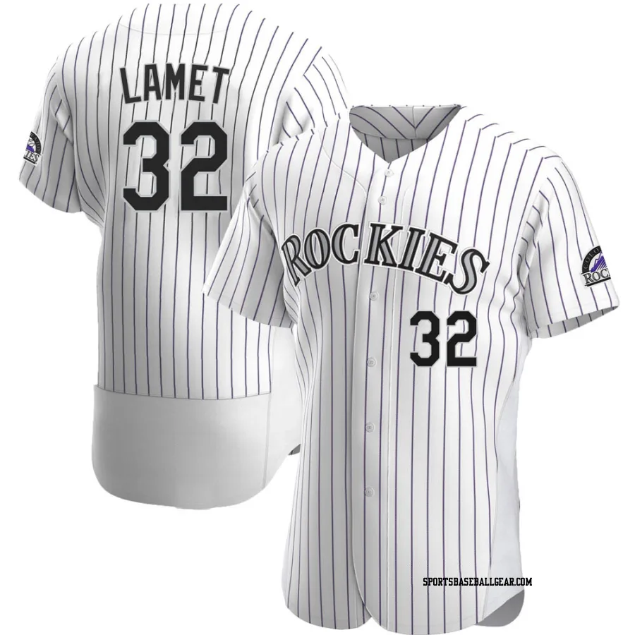 Dinelson Lamet Men's Colorado Rockies White Authentic Home Jersey