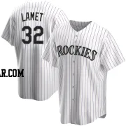 Dinelson Lamet Men's Colorado Rockies White Replica Home Jersey