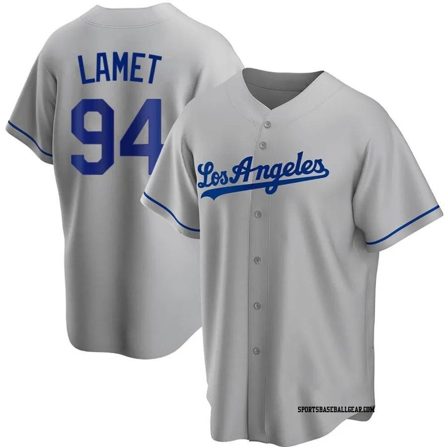 Dinelson Lamet Men's Los Angeles Dodgers Gray Replica Road Jersey
