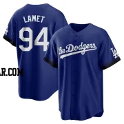 Dinelson Lamet Men's Los Angeles Dodgers Royal Replica 2021 City Connect Jersey