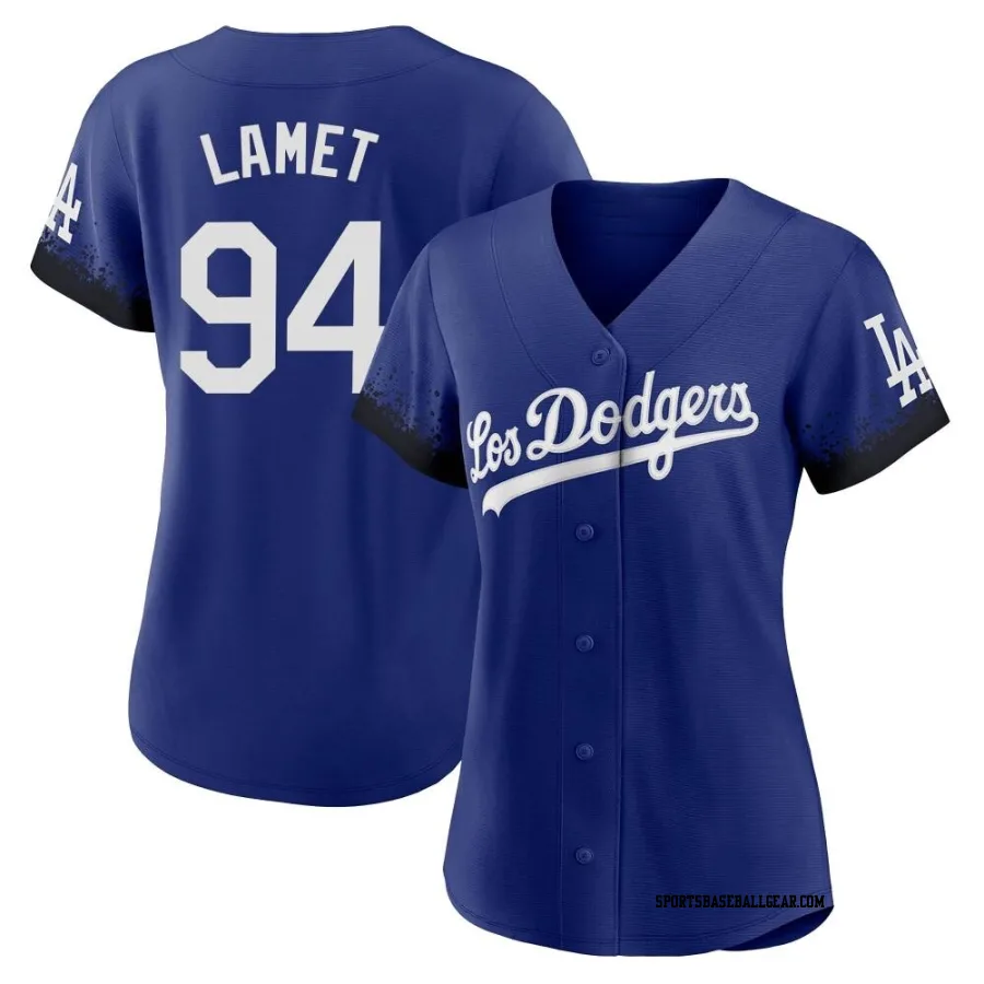 Dinelson Lamet Women's Los Angeles Dodgers Royal Replica 2021 City Connect Jersey