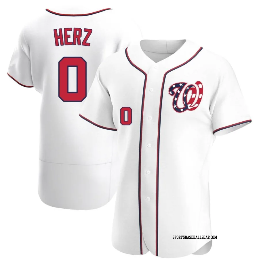 DJ Herz Men's Washington Nationals White Authentic Alternate Jersey
