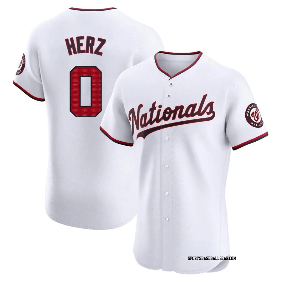DJ Herz Men's Washington Nationals White Elite Home Jersey