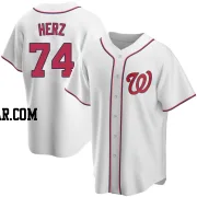 DJ Herz Men's Washington Nationals White Replica Home Jersey