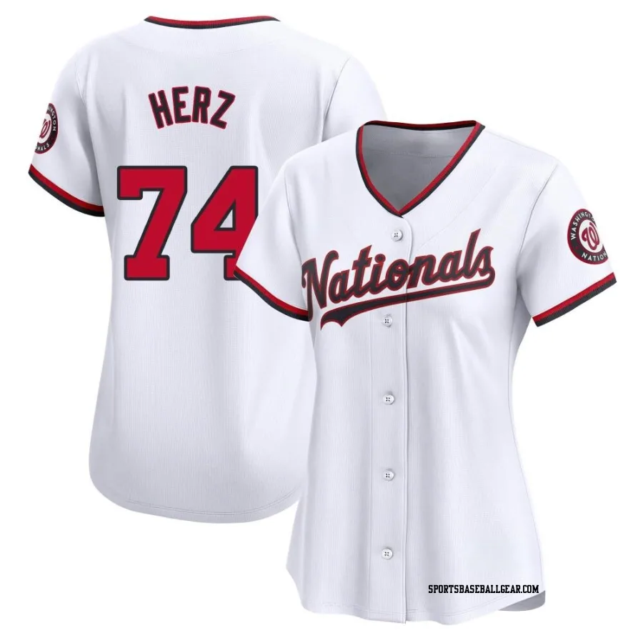 DJ Herz Women's Washington Nationals White Limited Home Jersey