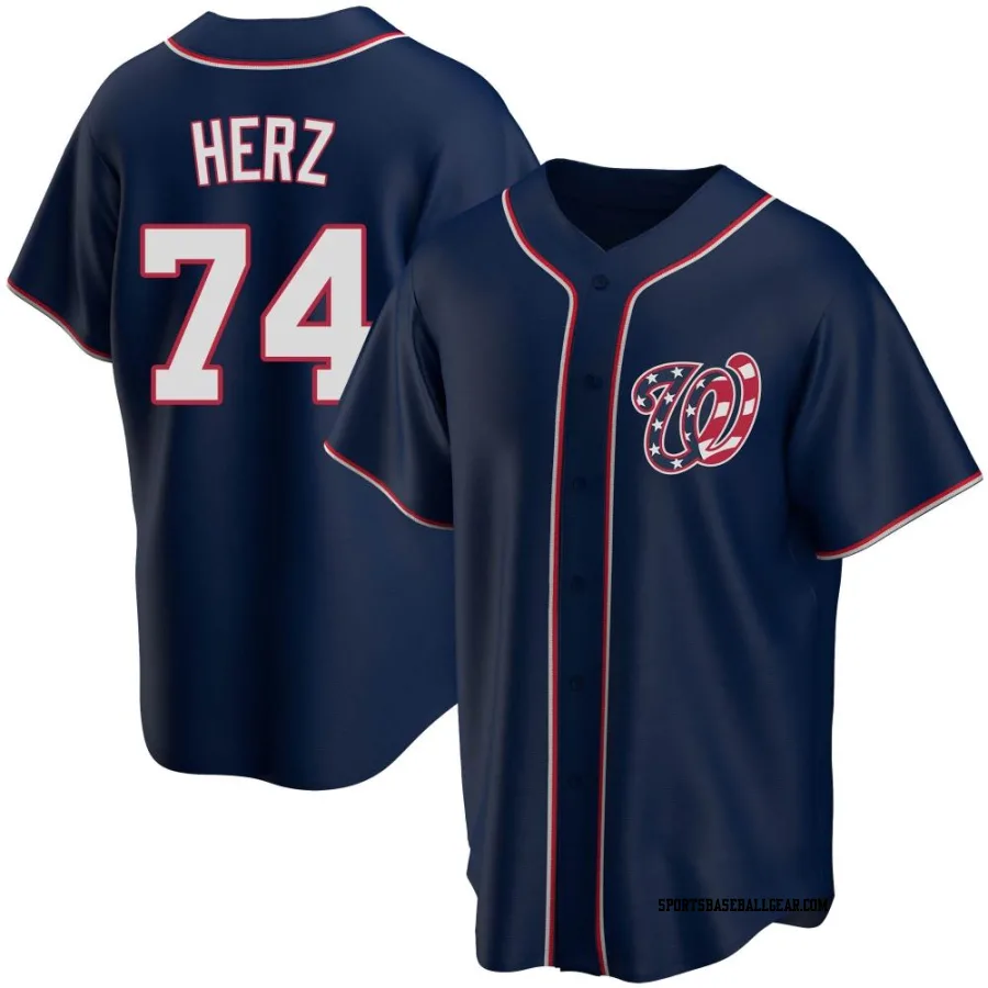 DJ Herz Youth Washington Nationals Navy Replica Alternate Team Jersey