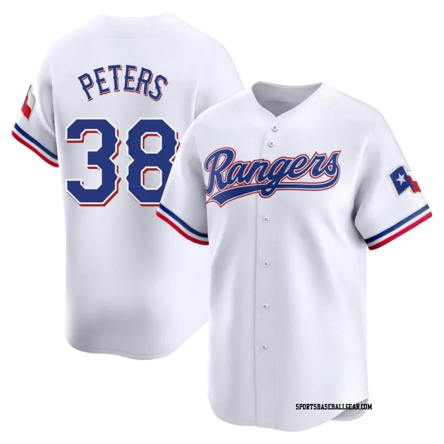 DJ Peters Men's Texas Rangers White Limited Home Jersey