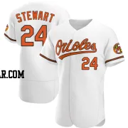 DJ Stewart Men's Baltimore Orioles White Authentic Home Jersey
