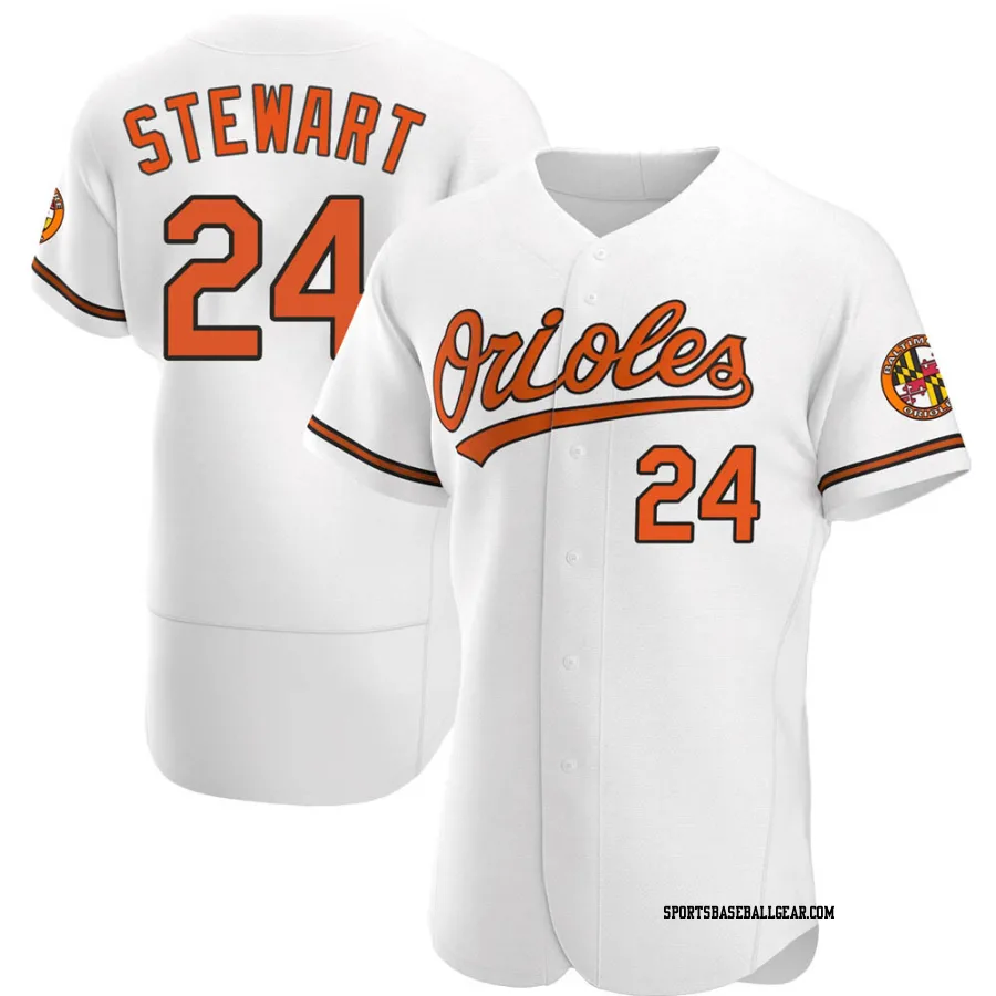 DJ Stewart Men's Baltimore Orioles White Authentic Home Jersey