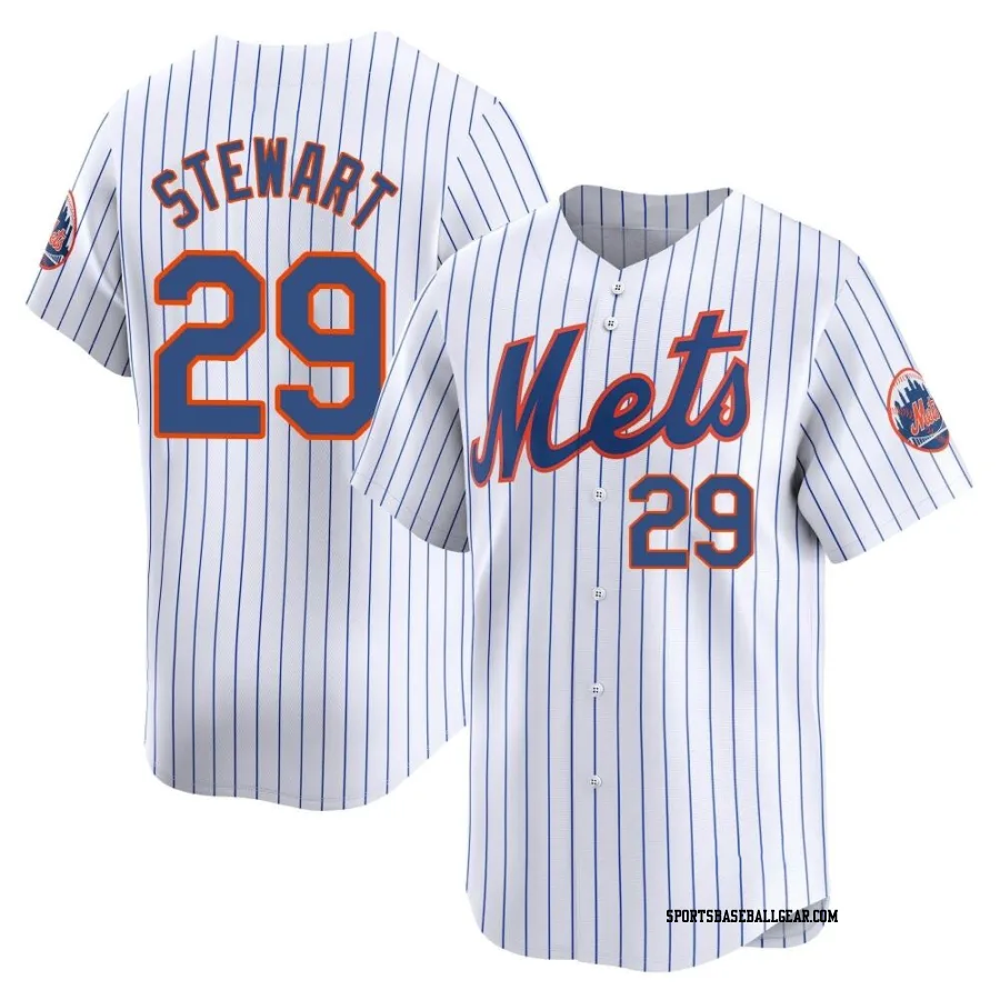 DJ Stewart Men's New York Mets White Limited Home Jersey