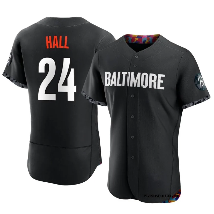 DL Hall Men's Baltimore Orioles Black Authentic 2023 City Connect Jersey
