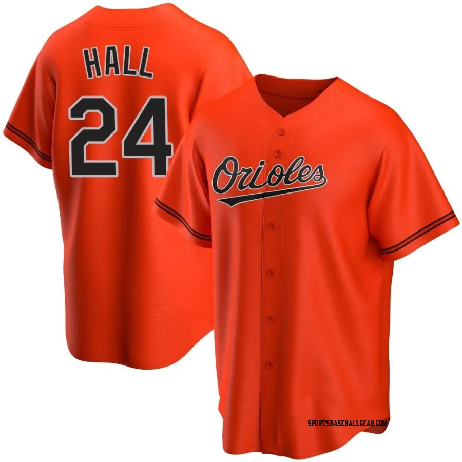 DL Hall Men's Baltimore Orioles Orange Replica Alternate Jersey
