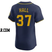 DL Hall Men's Milwaukee Brewers Navy Elite Alternate Jersey