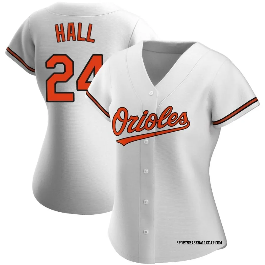 DL Hall Women's Baltimore Orioles White Replica Home Jersey