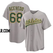 Domingo Acevedo Men's Oakland Athletics Gray Replica Away 2.0 Jersey