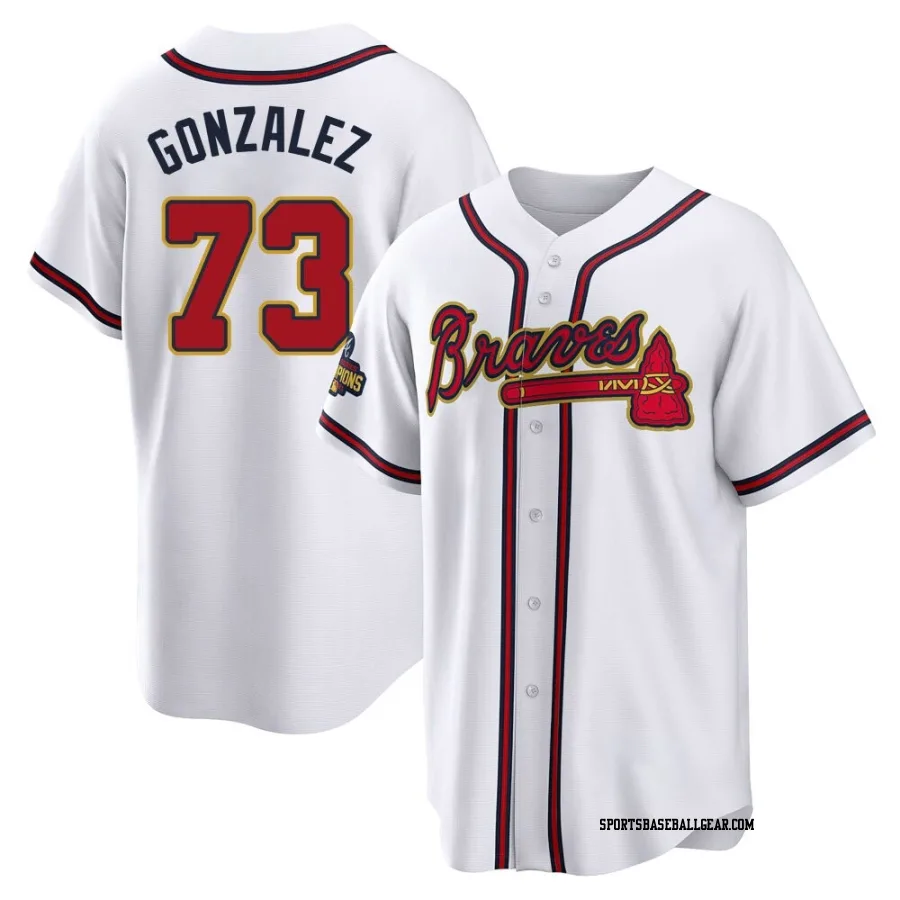 Domingo Gonzalez Men's Atlanta Braves Gold Replica White 2022 Program Jersey