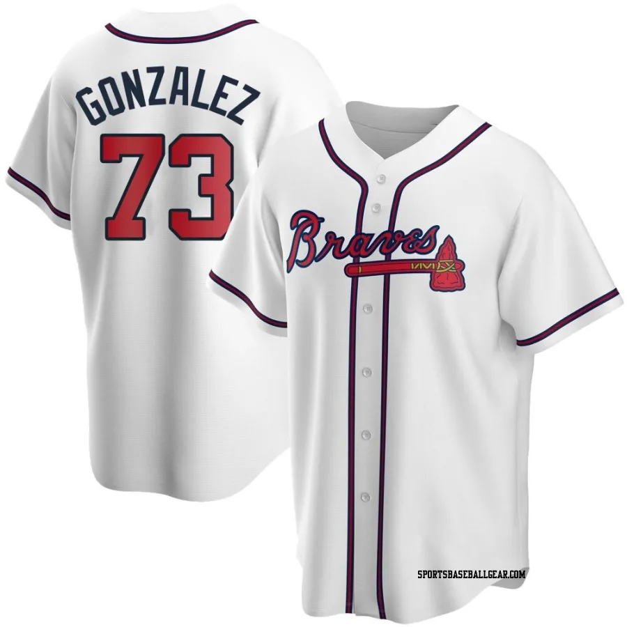 Domingo Gonzalez Men's Atlanta Braves White Replica Home Jersey