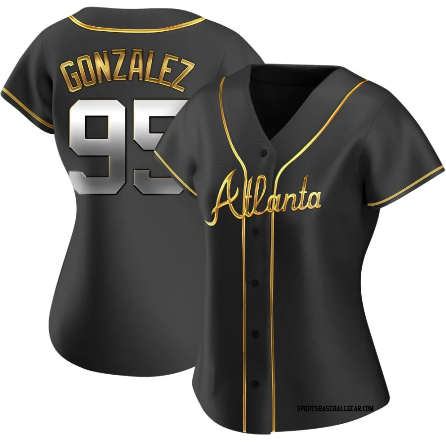 Domingo Gonzalez Women's Atlanta Braves Black Golden Replica Alternate Jersey