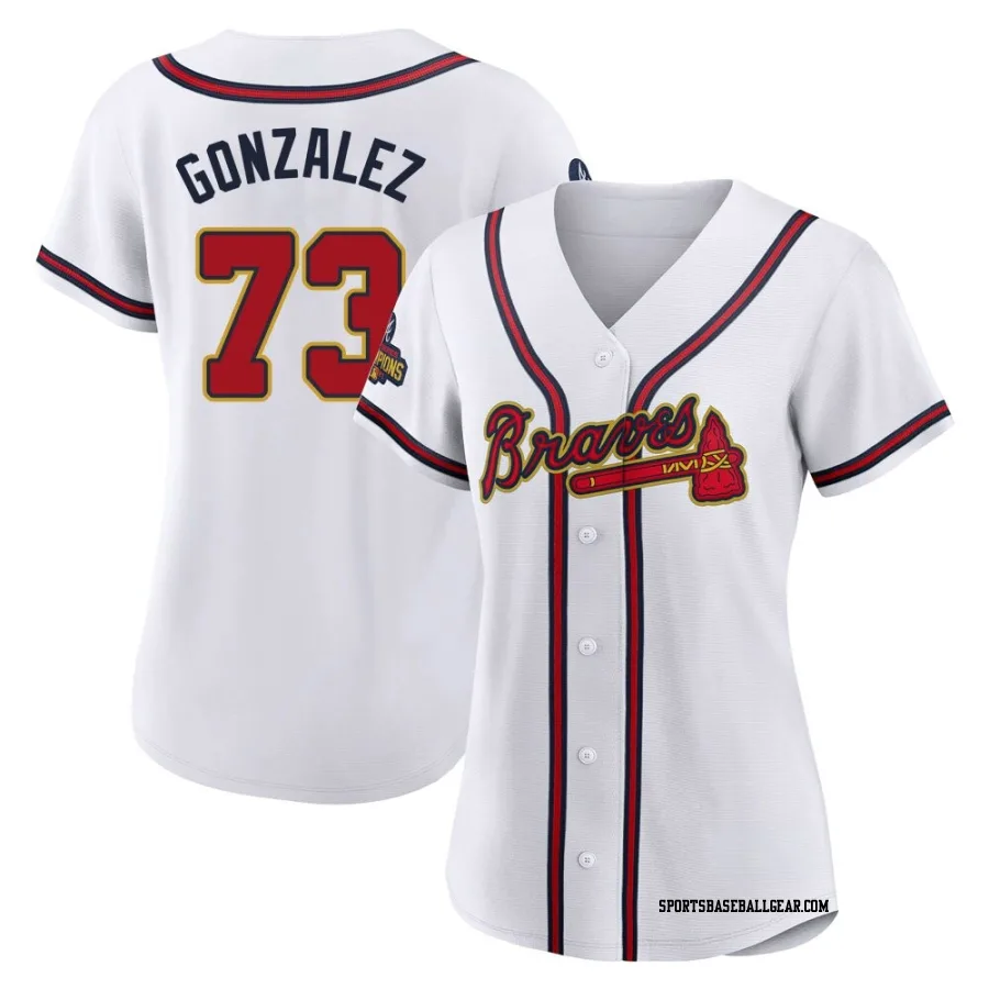 Domingo Gonzalez Women's Atlanta Braves Gold Replica White 2022 Program Jersey