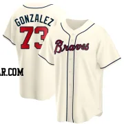 Domingo Gonzalez Youth Atlanta Braves Cream Replica Alternate Jersey