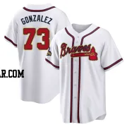 Domingo Gonzalez Youth Atlanta Braves Gold Replica White 2022 Program Jersey