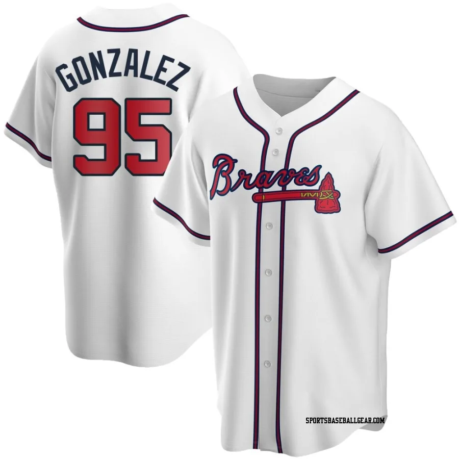 Domingo Gonzalez Youth Atlanta Braves White Replica Home Jersey