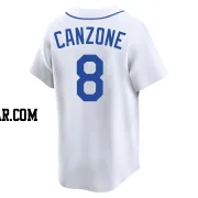 Dominic Canzone Men's Seattle Mariners White Limited Throwback Cooperstown Collection Jersey